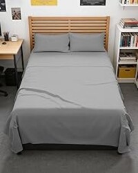 Full XL Bed Sheet - 4 Piece Full XL Bed Sheets Set - Ultra-Soft, Breathable & Cooling - Hotel Luxury Bedding for Women & Men w/ Deep Pockets - Wrinkle Free & Fade Resistant - Oeko-Tex - Heathered Grey