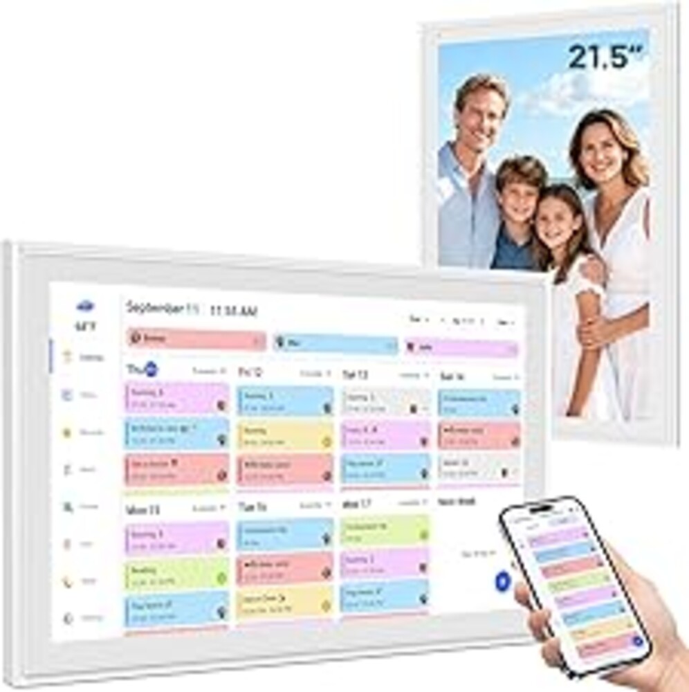 Digital Calendar, 21.5 Inch Smart Wall Calendar & 2026 Planner & Chore Chart, Gifts for Women Men, Gifts for Mom Dad, Touchscreen Interactive Display, Wall Mount