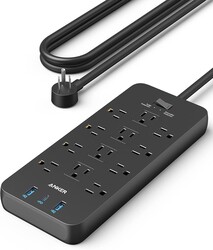 Anker Power Strip Surge Protector (2100J), 12 Outlets with 2 USB A and 1 USB C Port for Multiple Devices, 5ft Extension Cord,
