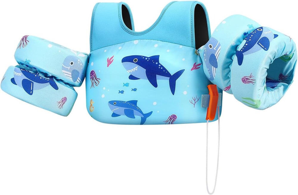 HeySplash Swim Vest for Kids, Toddler Pool Floaties Fit 22-30-40-50-60-66 Lbs, Children Puddle Swimming Jumper Jacket with Safety Buckle, Water Wing Arm Pool Float for Boat Swim Trainer Boy Girl 3-5-6
