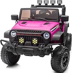 Hikiddo 24V Kids Ride on Car, Kids Electric Vehicles Car Ride on Toy Truck for Toddlers 3-5 w/Remote Control, 400W Motor - Pink