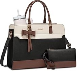 LOVEVOOK Laptop Tote Bag for Women,Leather Work Bag, Waterproof Business Teacher Bag,Large Computer Handbag Purse Briefcase,Office Gifts for Women