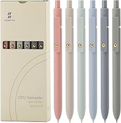 Ddaowanx Gel Pens, 6 Pcs 0.5mm Quick Dry Black Ink Pens Fine Point Smooth Writing Pens, Cute Office School Supplies Gifts for Women