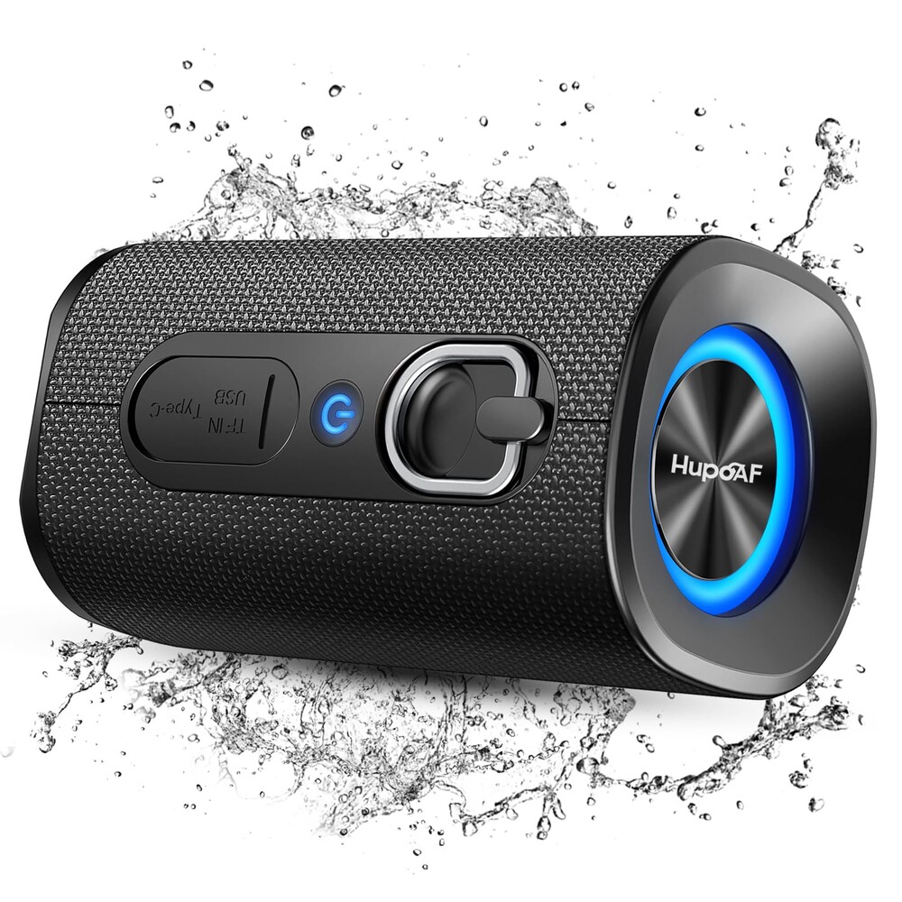 Bluetooth Speaker, 2026 BT5.4 Wireless Bluetooth Speaker with 20W 3D-Stereo Deep Bass, HD Call, Colorful RGB Lights, TF-Card USB, TWS Pairing, IP-X7 Waterproof for Outdoor Travel Party Home Beach