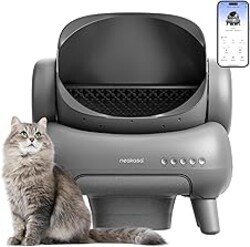 Neakasa M1 Plus Open-Top Self-Cleaning Cat Litter Box, 360° Safety Sensors, Advanced Odor & Leak Control, Automatic for Large & Multi-Cat Homes, Litter Mat & 2 Rolls Refill Bags Included