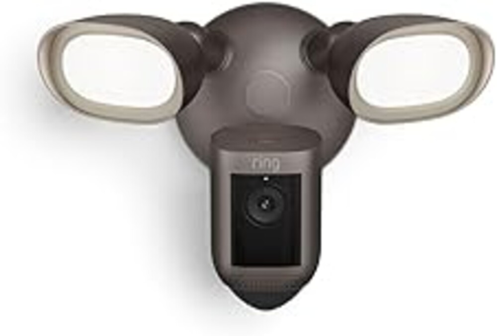 Ring Floodlight Cam Wired Pro, Home or business security, Retinal 2K Video, Color Night Vision and Two-Way Talk with Audio+, Dark Bronze