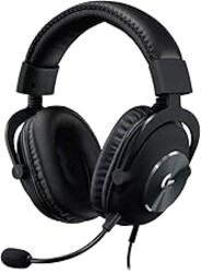 Logitech G Pro X Wired Gaming Headset: Blue VO!CE Detachable Boom Mic, DTS 7.1, 50 mm Drivers, USB/3.5mm Aux, Spare Memory Foam Ear Pads, USB DAC & Bag Included - Black