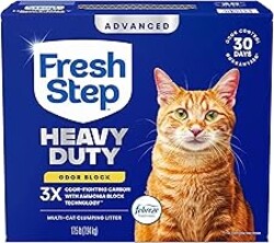 Fresh Step Heavy Duty Odor Block Advanced Multi Cat Clumping Litter with Febreze, 17.5 lb (Package May Vary)