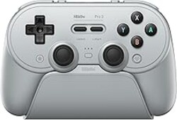 8BitDo Pro 3 Bluetooth Controller for Switch/Switch 2 – TMR Joysticks, Swappable ABXY Buttons, Pro Back Buttons, Charging Dock, Hall Effect Triggers, for Windows, Apple, SteamOS, Android - Gray