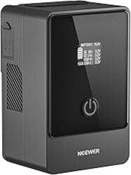 NEEWER Mini V Mount Battery, 6800mAh 99Wh V Lock Battery, PD65W Fast Charging/D Tap/BP/USB A/Dual DC Port/OLED Display for Camcorder Video Camera Compatible with SmallRig BMPCC 4k 6k, PS099E