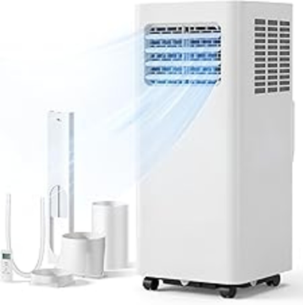 Feelfunn 8000 BTU Portable Air Conditioner, 3-in-1 Cools 350 Sq.Ft, Quiet AC with Fan & Dehumidifier, LED Display, Remote, 24H Timer, Window Kit, for Bedroom/Office/Dorms