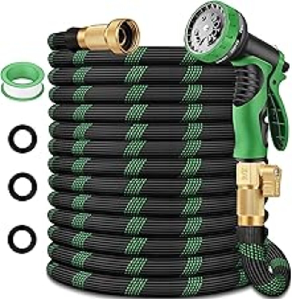 50 ft Garden Hoses - 2026 Upgraded Flexible Water Hose -Lightweight Kink Free&Leak Proof Garden Water Pipe with 10-Function Spray Nozzle & 3/4" Solid Fittings - Ultra Durable Garden Hose for Yard,Lawn