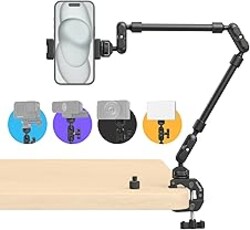 SMALLRIG 22" Magic Arm Clamp, Overhead Phone Mount Holder Stand, Flexible Desk Camera Mount, Articulating Friction Boom Arm, for POV Shot, Filming, Light, Webcam, Action Camera