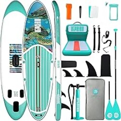 Niphean Inflatable Stand Up Paddle Board with SUP Accessories, Anti-Slip EVA Deck, 10’6’’ Inflatable Paddle Boards for Adults & Youth of All Skill Levels