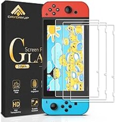 daydayup [3 Pack] Tempered Glass Screen Protector Compatible with Nintendo switch - Transparent HD Clear Anti-Scratch Screen Protector Skin Set for Nintendo Switch