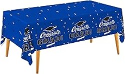 Gatherfun Graduation Decorations 2026, Gongrats Grad Tablecover for Graduation Party Supplies, 3 pcs Class Blue Table Cloths, 54"x108"