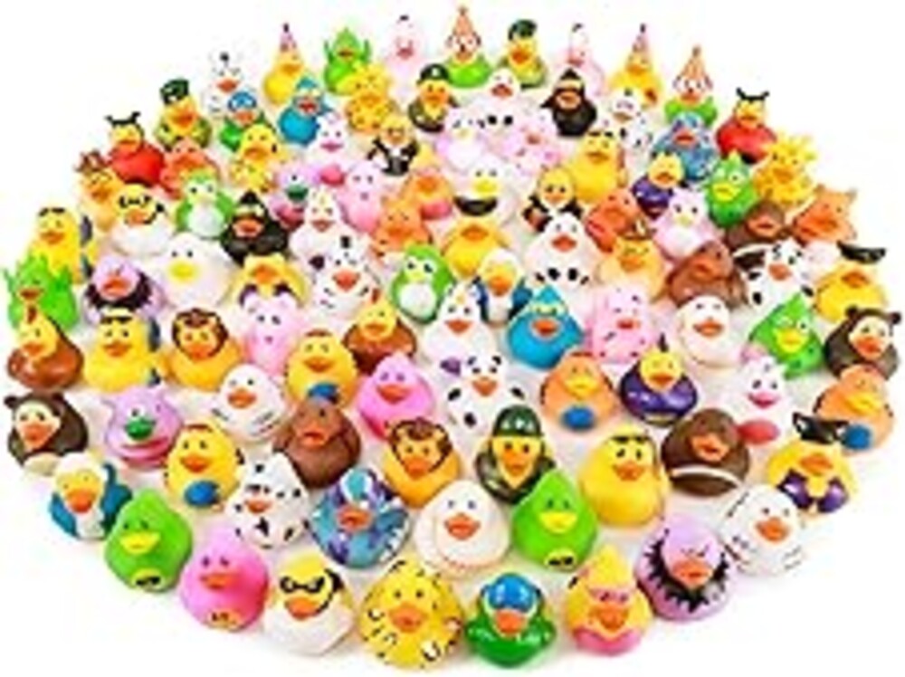 XY-WQ 100 Pack Rubber Duck for Jeeps Ducking - 2.3 Inch Bulk Floater Duck for Kids - Baby Bath Toy Assortment - Party Favors, Birthdays, Bath Time, and More (50 Varieties)