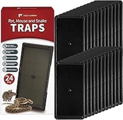 LULUCATCH Mouse Glue Traps 24 Pack, Larger & Heavier Plastic Sticky Glue Traps with Extra-Strong Adhesive for Mice, Rats, Sticky Mouse Trap for Indoor Use, Easy to Set