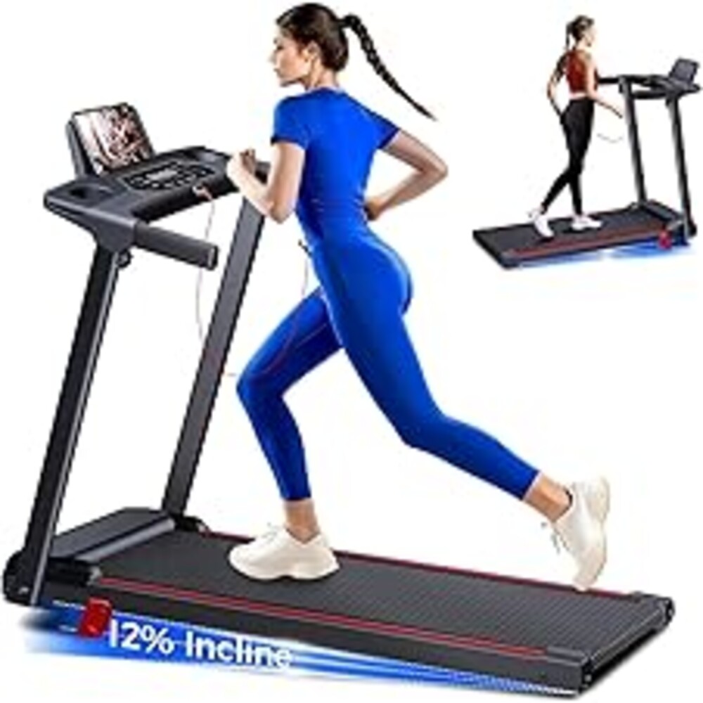 Treadmills for Home 3.0HP Quiet Foldable Treadmill with Incline, Portable Walking Pad with Handle Bar, Walking Pad Treadmill for Running and Jogging with 330 LBS Capacity