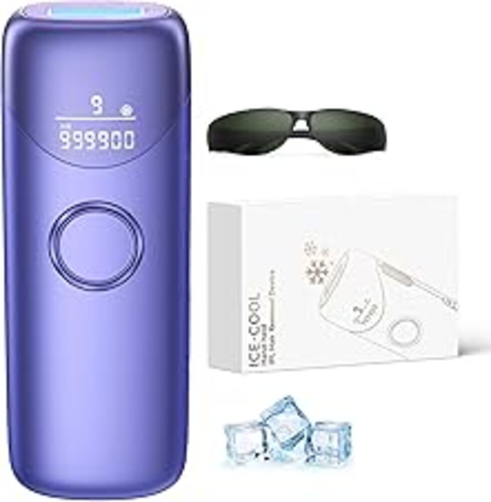 Ubroo Laser Hair Removal with 5℃ Ice Cooling,Hand-held Hair Removal Device IPL Hair Removal for Women and Men,Reduce Hair Regrowth,Full Body Use for Legs,Bikini,Armpits（Purple）