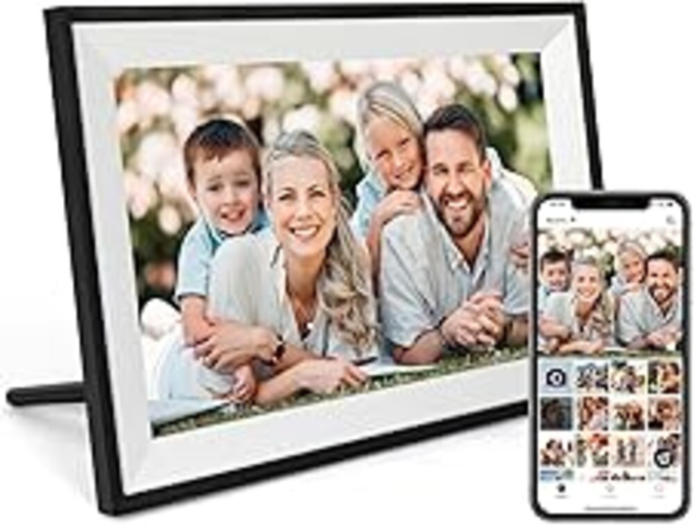 Digital Picture Frame 10.1 Inch WiFi Digital Photo Frame IPS HD Touch Screen Smart Cloud Photo Frame with 32GB Storage, Auto-Rotate, Easy Setup to Share Photos or Videos Remotely via AiMOR APP (Black)