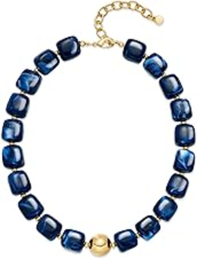 TENTMENTISE Chunky Colorful Beaded Choker Necklace for Women, Summer Beach Statement Resin Beads Necklace, Trendy Womens Summer Beach Jewelry Birthday Gifts for Vacation Holiday