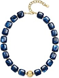 TENTMENTISE Chunky Colorful Beaded Choker Necklace for Women, Summer Beach Statement Resin Beads Necklace, Trendy Womens Summer Beach Jewelry Birthday Gifts for Vacation Holiday