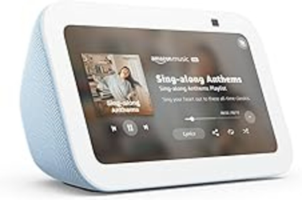 Amazon Echo Show 5 (newest model), Smart display, Designed for Alexa+, 2x the bass and clearer sound, Cloud Blue