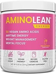 RSP NUTRITION AminoLean Pre Workout Powder, Amino Energy & Weight Management with Vegan BCAA Amino Acids, Natural Caffeine, Preworkout Boost for Men & Women, 30 Serv, Pink Lemonade…