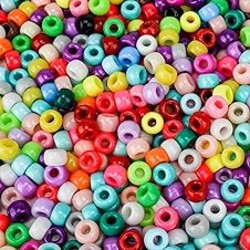 1200+pcs Pony Beads 9mm Kandi Beads for Bracelets, Hair Bead for Braids Plastic Colorful Bead Bulk Acrylic Assorted for Crafts Keychains Jewelry Friendship Bracelet Kit