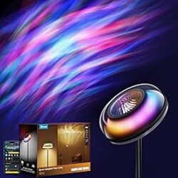 Govee Uplighter Floor Lamp for Living Room, RGBIC Ripple Projector, Floor Lamp for Bedroom, Compatible with SmartThings, Alexa, and Matter, LED Modern Corner Floor Light, Warm Cool White Standing Lamp