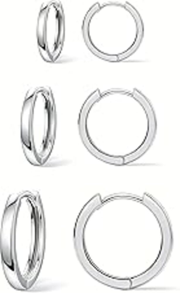 3Pairs Gold Hoop Earrings Set for Women Trendy Chunky Huggie Dainty Earring Jewelry for Women Teens