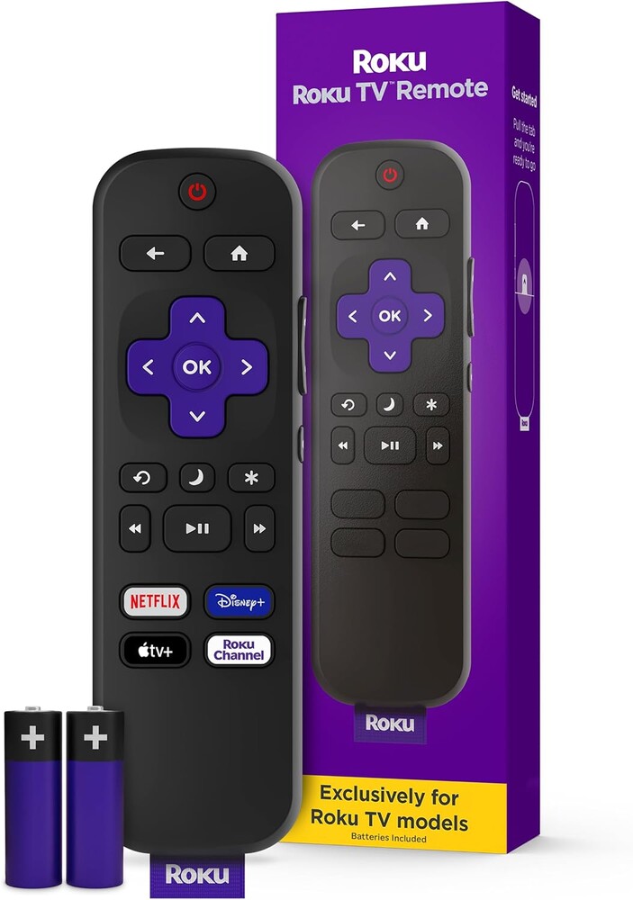 Roku TV Remote Control (Official Manufacturer Product) - Simple Setup, & Pre-Set App Shortcuts - Replacement Remote Compatibl