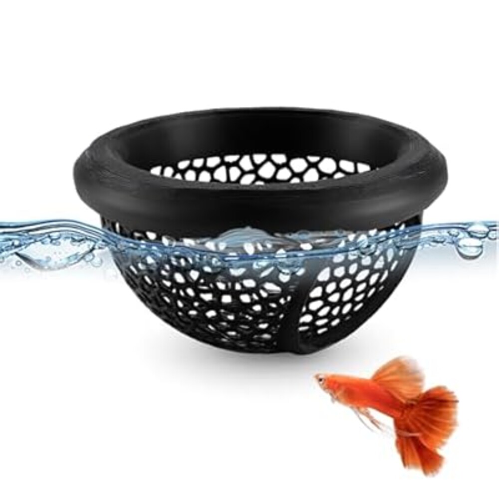 Floating Betta Hammock & Shrimp Shelter – 3D Printed Aquarium Decor with Feeding Ring, Safe Resting Spot for Betta Fish, Shrimp and Small Fish（Black