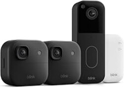 Blink Outdoor 2K+ and Video Doorbell – Two-year battery life, smart detection, Sync Module Core included – 2 Cameras + Video Doorbell (Black)