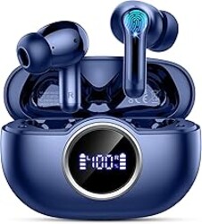 Wireless Earbuds, Bluetooth 5.4 Headphone 3D Stereo Bass Ear Bud, 4 ENC Noise Cancelling Mic, 40+Hrs USB-C in-Ear Earphone, IP-X7 Waterproof Headset Sport Workout Gym for Laptop Pad Android iOS