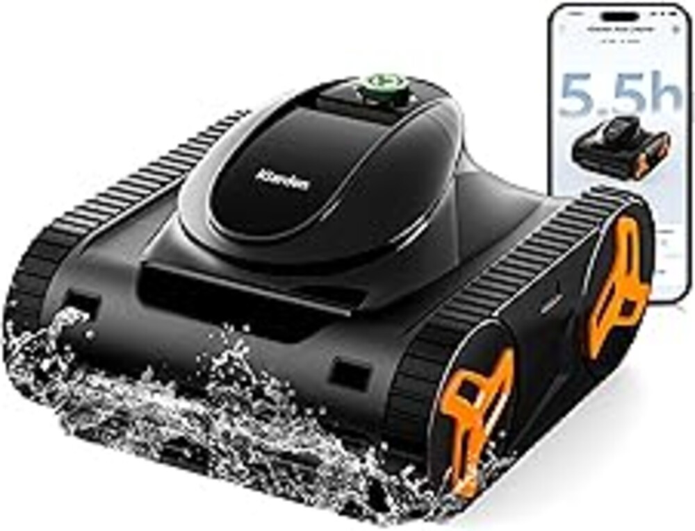 iGarden Robotic Pool Cleaner KN Series, 5.5-Hour Runtime, Smart 3D Navigation, Full-Inverter Energy-Saving Tech, Cleans Floor, Wall & Waterline, for Above-Ground & Inground Pools