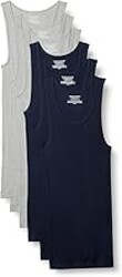 Amazon Essentials Men's Slim Fit Breathable Cotton Tank Undershirts, Pack of 6