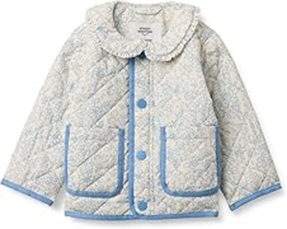 Amazon Essentials x Sofia Grainge Toddler and Baby Girls' Midweight Quilted Field Jacket with Ruffle