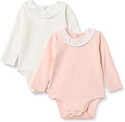 Amazon Essentials x Sofia Grainge Baby Girls' Long Sleeve Ruffle Collar Bodysuit