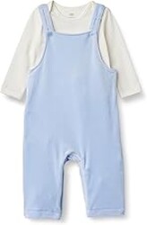 Amazon Essentials x Sofia Grainge Unisex Babies' Velour Overall and Long Sleeve Bodysuit Set