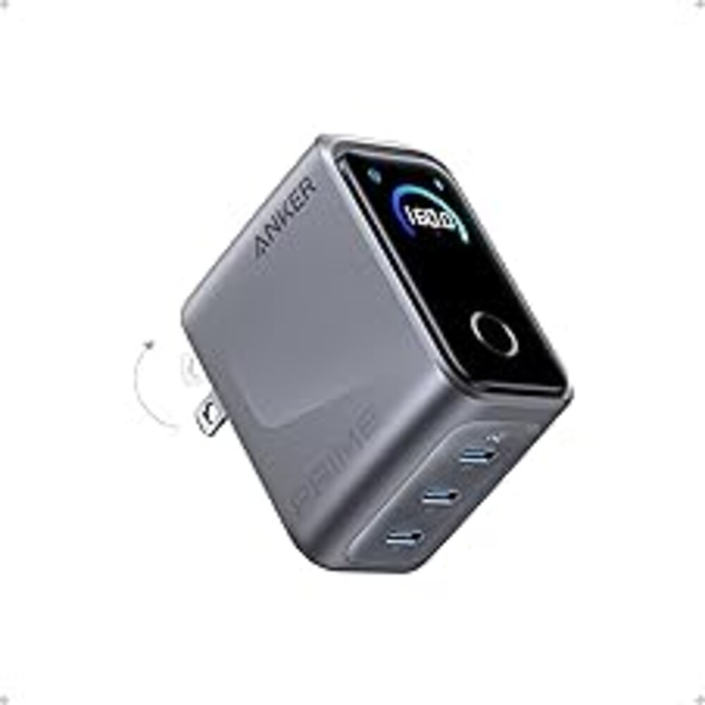 Anker Prime Charger,160W 3-Port Compact GaN USB C Charger,Smart Display and Touch Control,Up to 140W Single‑Port Fast Charging,for MacBook Pro,Laptop,iPhone 17 Series(Cable Not Included,Non-Battery)