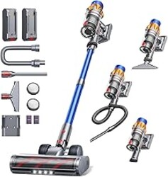 Cordless Vacuum Cleaner with 2 Batteries, 130 Mins/50KPa/600W Stick Vacuum Cleaners for Home with 3.3Ft Hose, Sofa Brush, TouchScreen AUTO-Mode, Wall Mount Charging, Scented, for Floor/Carpet/Pet Hair