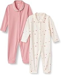 Amazon Essentials x Sofia Grainge Unisex Babies' Cotton Footless Sleepsuit, Pack of 2