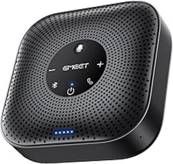 EMEET Conference Speakerphone M0 Plus, 4 AI Mics 360° Voice Pickup, Noise Reduction, USB C Speaker, Bluetooth Conference Speaker for 8 People w/Daisy Chain for 16 Compatible with Leading Software