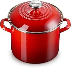 Le Creuset Enamel on Steel Traditional Stockpot, 6 qt., Cerise with Stainless Steel Knob