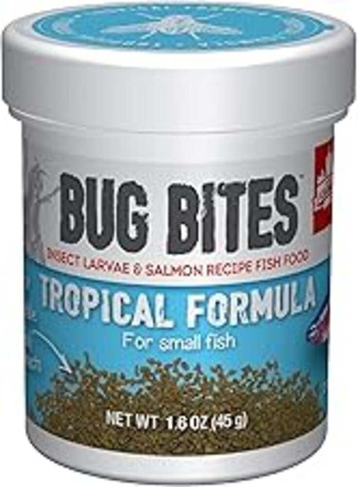 Fluval Bug Bites Tropical Fish Food, Small Granules for Small to Medium Sized Fish, 1.6 oz., A6577