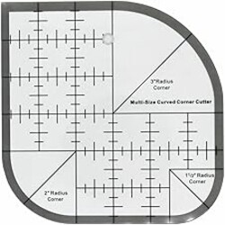 Quilting Ruler,Acrylic Sewing Ruler Quilt Ruler Template,Curved Corner Cutter,Precision Fabric Cutting Patchwork Tool for Quilting Sewing Craft DIY Projects Black 6"x6"