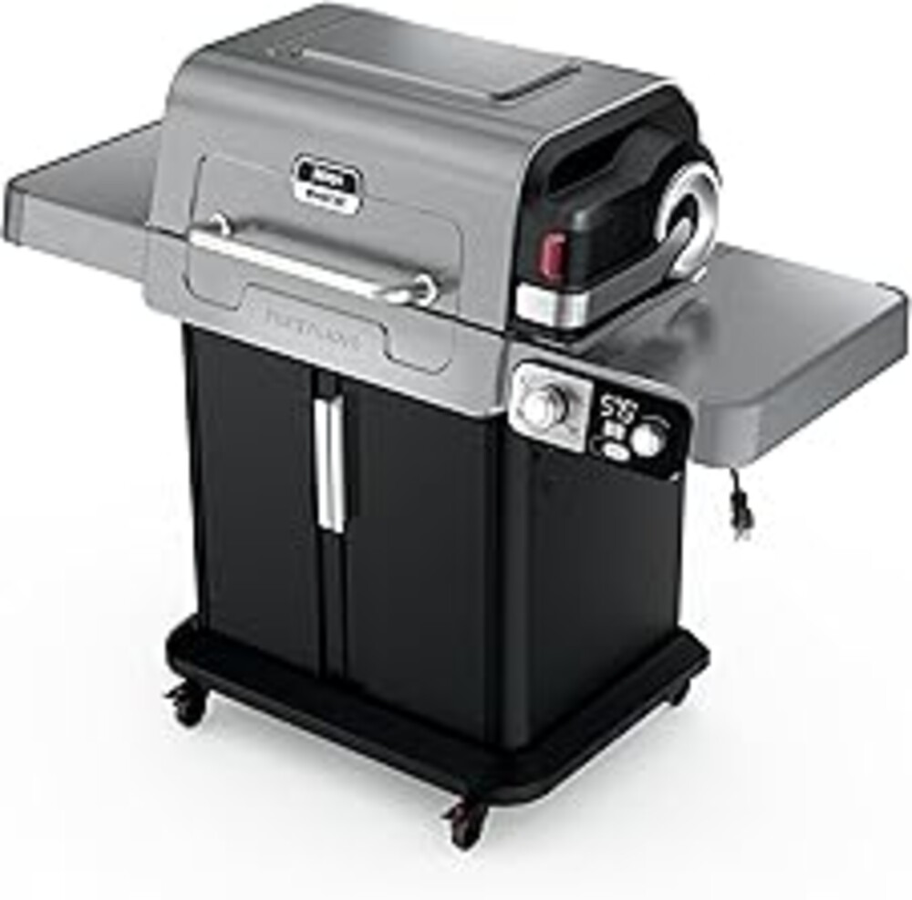 Ninja FlexFlame, Grill and Smoker, Electric and Propane Grill, Roaster, BBQ Grill, 5-in-1 Cooking System, 3 Burner, Digital Control, Outdoor Cooking, Griddle, Pizza Maker, Stainless Steel, PG301