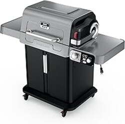 Ninja FlexFlame, Grill and Smoker, Electric and Propane Grill, Roaster, BBQ Grill, 5-in-1 Cooking System, 3 Burner, Digital Control, Outdoor Cooking, Griddle, Pizza Maker, Stainless Steel, PG301
